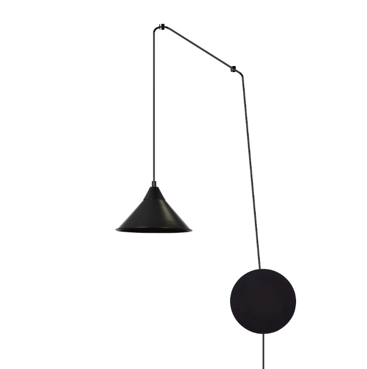 Nowoczesna lampa ścienna wisząca Abramo - stożkowa