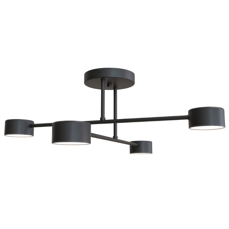 Nowoczesna lampa sufitowa Halo 4 - czarna