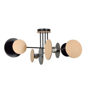 Nowoczesna lampa sufitowa Zita - drewniane klosze