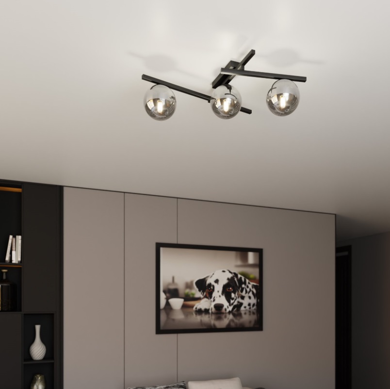 Nowoczesna lampa sufitowa do salonu Smart 3 - grafitowe kule