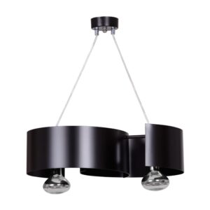 Nowoczesna lampa wisząca Vixon 2 - czarna falista blacha