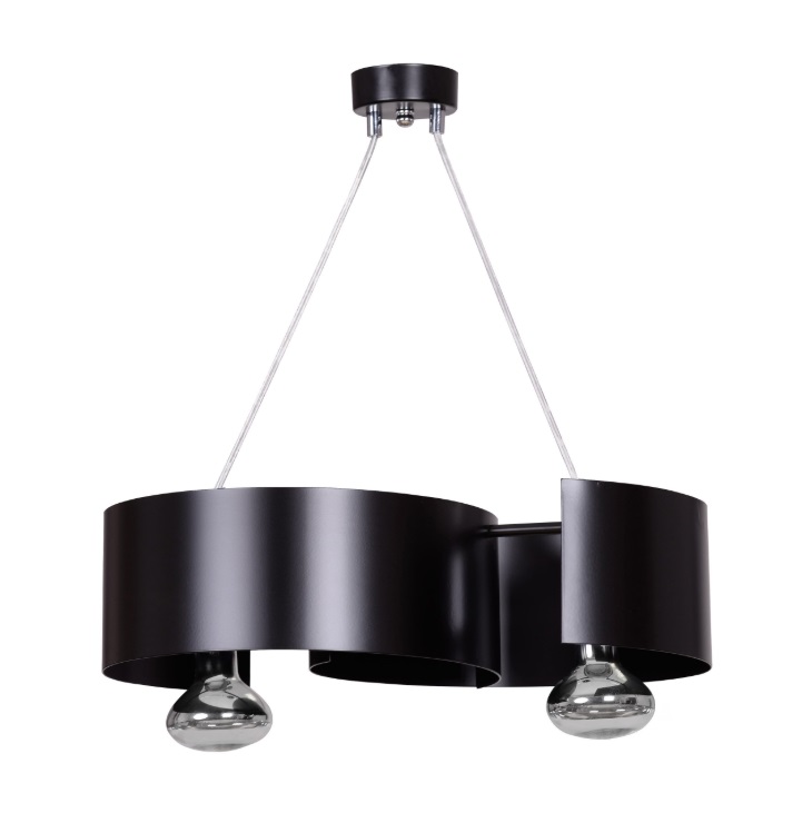 Nowoczesna lampa wisząca Vixon 2 - czarna falista blacha