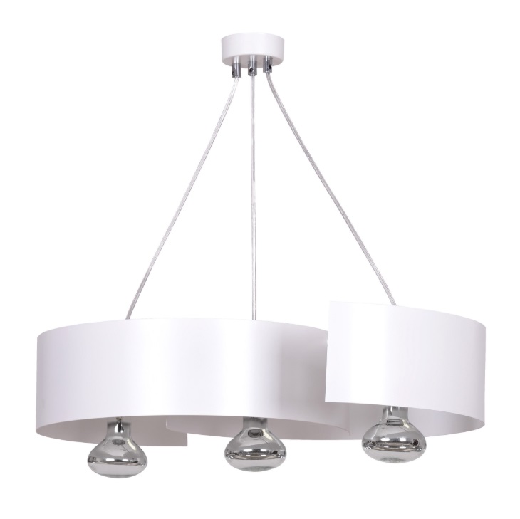 Nowoczesna lampa wisząca Vixon 3 - biała falowana blacha