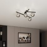 Nowoczesny żyrandol do salonu Smart 4 - szare kule