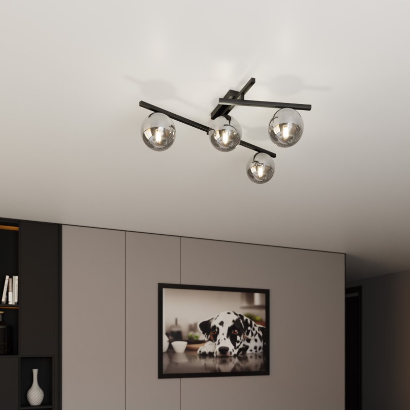 Nowoczesny żyrandol do salonu Smart 4 - szare kule