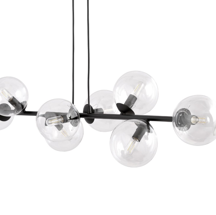 Podłużna lampa wisząca Rossi 6 - transparentne klosze