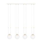 Podłużna lampa wisząca do salonu Glam 4 - biała