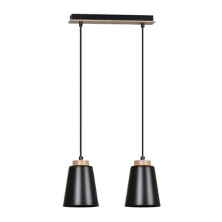 Podwójna lampa wisząca nad stolik Bolero 2 - drewno