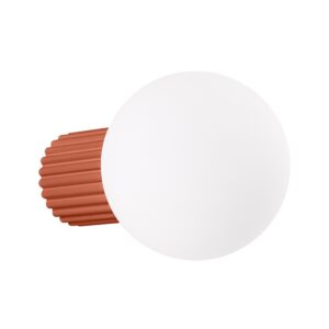 Kinkiet nowoczesny Halo IP44 - kolor terracota, klosz kulka