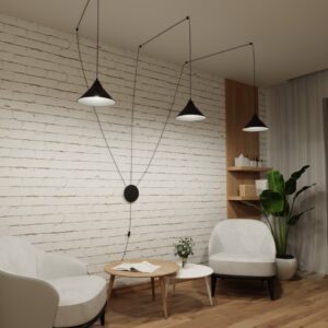Potrójna lampa wisząca Abramo 3 - mocowana do ściany