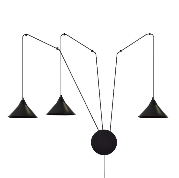 Potrójna lampa wisząca Abramo 3 - mocowana do ściany