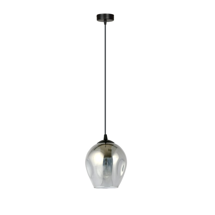 Srebrna szklana lampa wisząca Istar - grafitowa