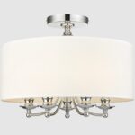 Srebrny plafon hamptons Abu Dhabi 50 - biały abażur