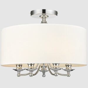 Srebrny plafon hamptons Abu Dhabi 50 - biały abażur