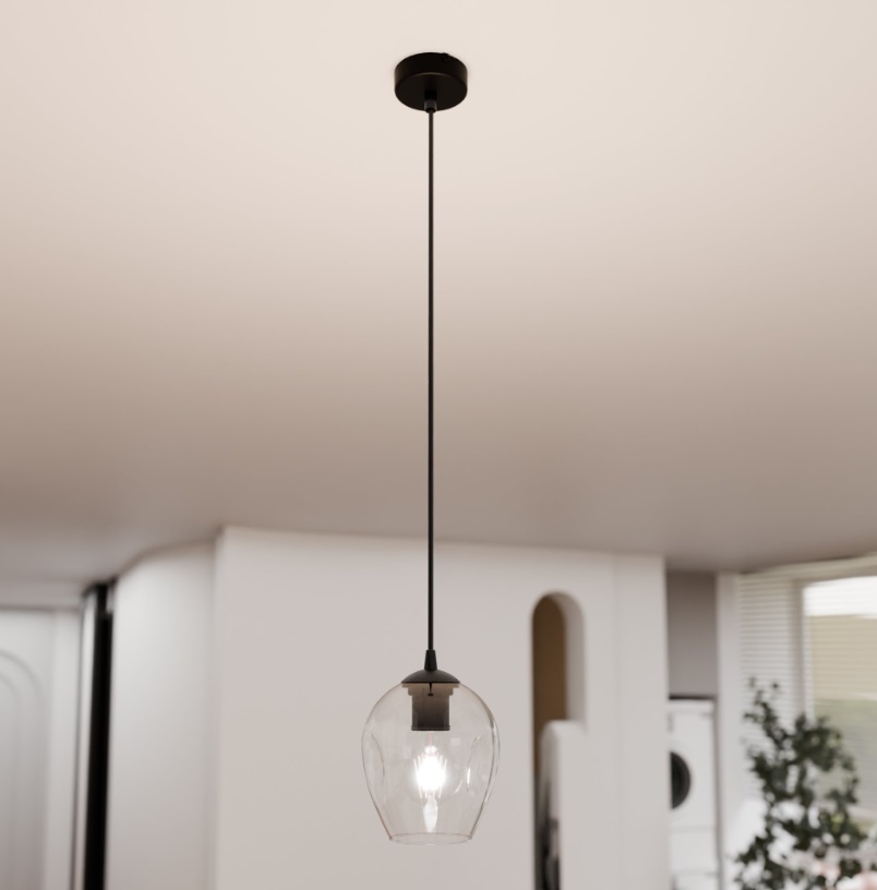 Szklana lampa wisząca Istar - bezbarwny klosz