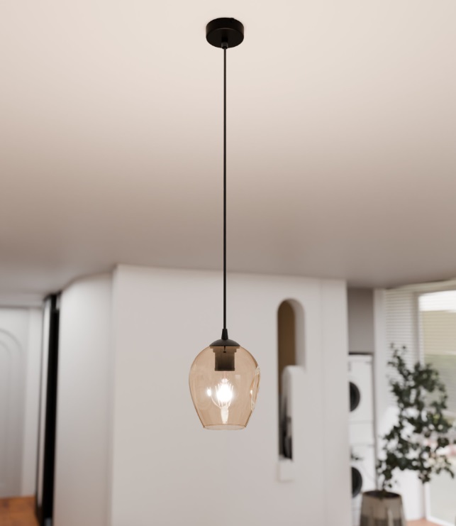 Szklana lampa wisząca klasyczna Istar - miodowy odcień