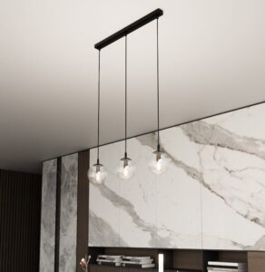 Transparentna lampa wisząca nad stół Cosmo 3 - szklane kule