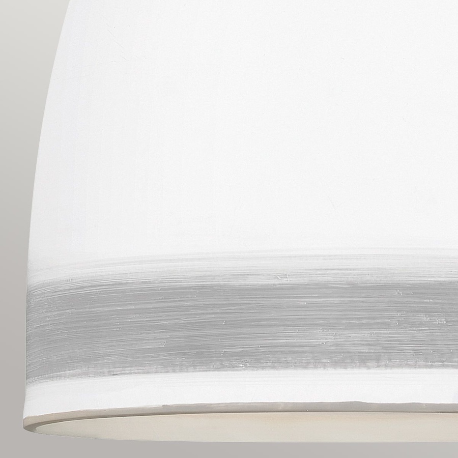 bialy klosz z szarym paskiem - lampa wiszaca Nash Elstead