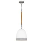 srebrna lampa wiszaca bialy klosz sznur Nash Elstead