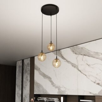 3-punktowa lampa wisząca Cosmo Premium 3 - beżowe kule