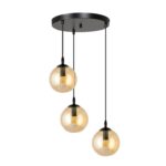 3-punktowa lampa wisząca Cosmo Premium 3 - bursztynowe kule