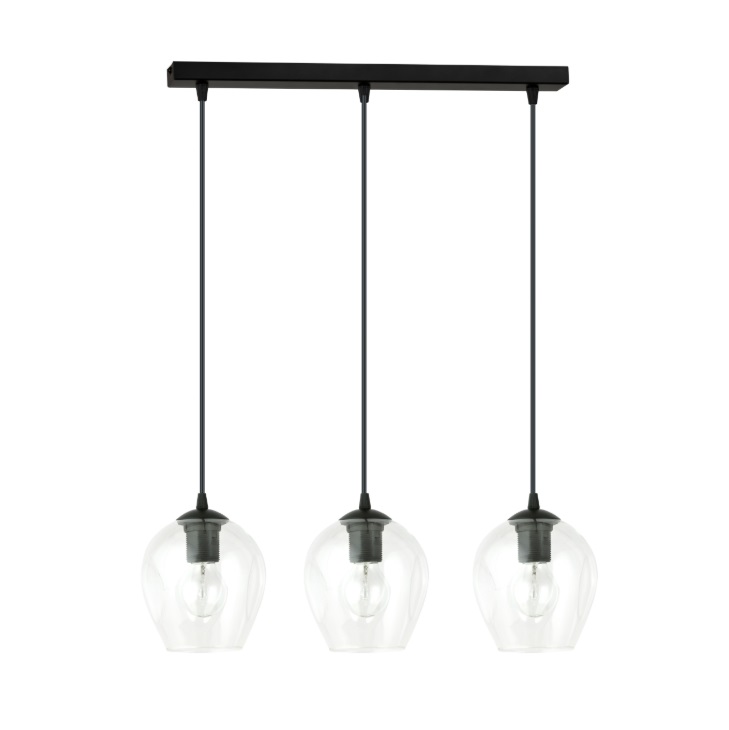 3-punktowa lampa wisząca nad stół Istar Premium 3 - bezbarwne szkło