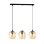 3-punktowa lampa wisząca nad wyspę Istar Premium 3 - bursztynowe klosze