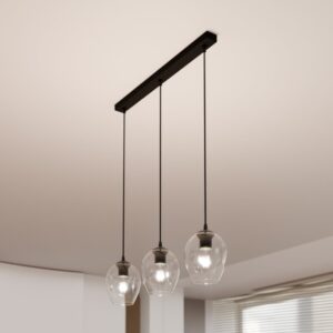 3-punktowa lampa wisząca nad stół Istar Premium 3 - bezbarwne szkło