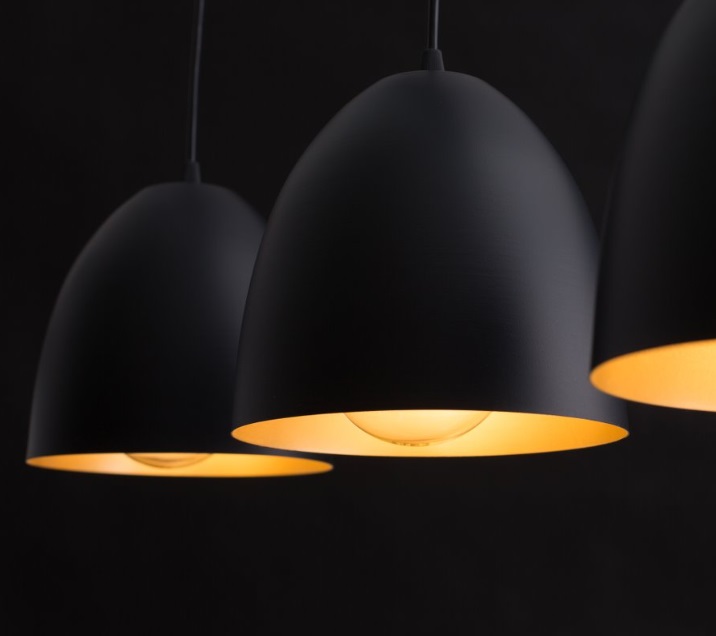 3-punktowa lampa wisząca nad wyspę kuchenną Lenox 3 - czarna
