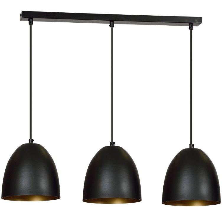 3-punktowa lampa wisząca nad wyspę kuchenną Lenox 3 - złoty środek