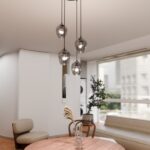 4-punktowa lampa wisząca nad stół Istar Premium 4 - aranżacja salonu
