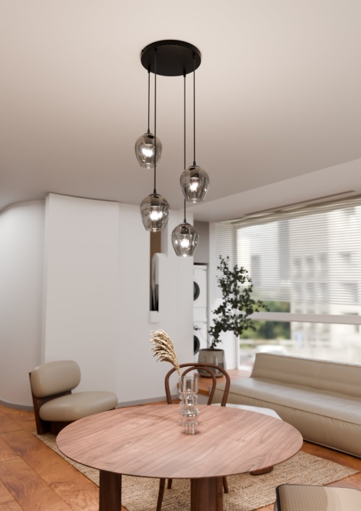4-punktowa lampa wisząca nad stół Istar Premium 4 - aranżacja salonu