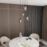 4-punktowa lampa wisząca nad stół Istar Premium 4 - grafitowe szkło
