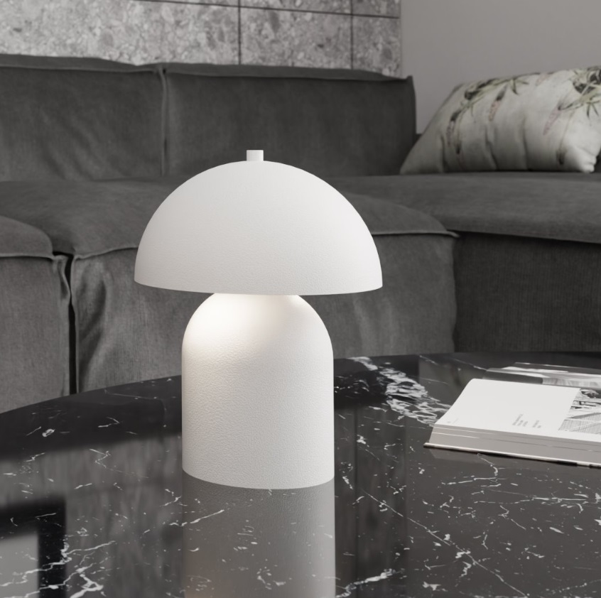 Biała lampa nocna Mush - skandynawska