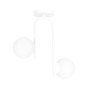 Biała lampa sufitowa Kalf 2 - kule na łuku