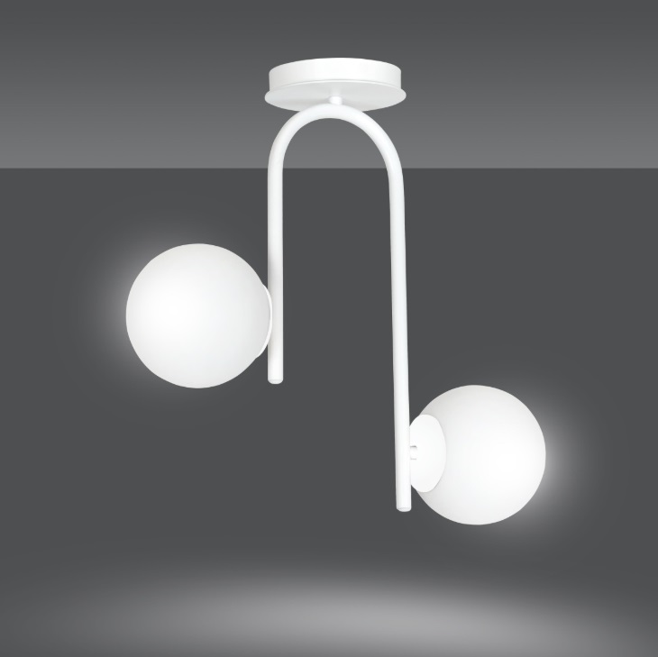 Biała lampa sufitowa Kalf 2