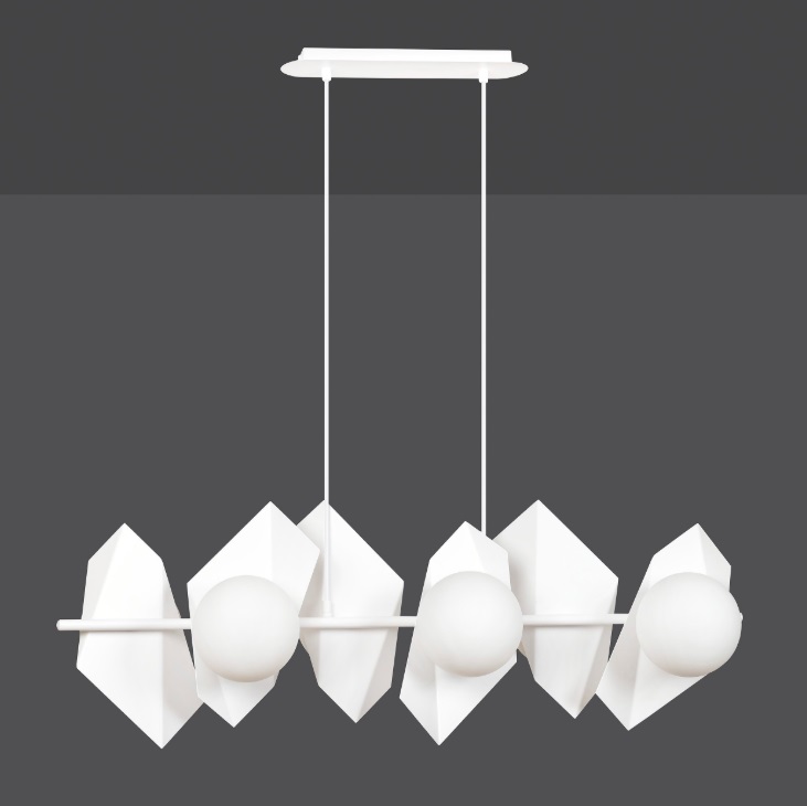 Biała lampa wisząca do salonu Drifton 6 - design