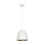 Biała lampa wisząca nad stół Lenox - złoty środek