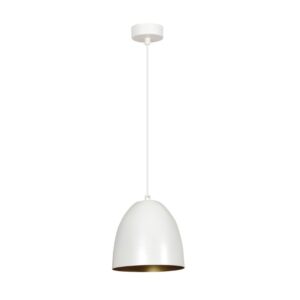 Biała lampa wisząca nad stół Lenox - złoty środek