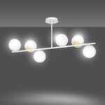 Biało-złota lampa sufitowa Floki 6 - białe kule