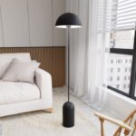 Czarna lampa podłogowa Kava - nowoczesny stojący grzybek