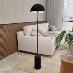 Czarna lampa podłogowa do salonu Kava - skandynawska