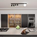 Czarna lampa sufitowa Baster 5 - kula i 4 reflektory