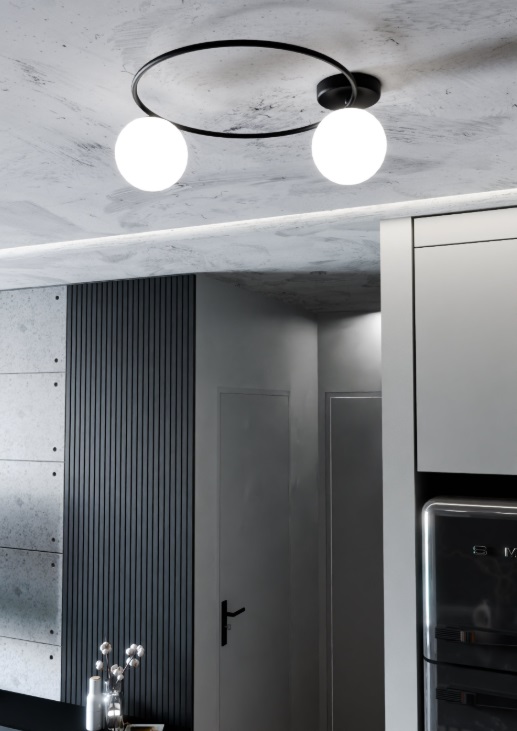 Czarna lampa sufitowa Sopra 2 - kuchnia