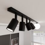 Czarna lampa sufitowa do kuchni Baster 5 - podłużna