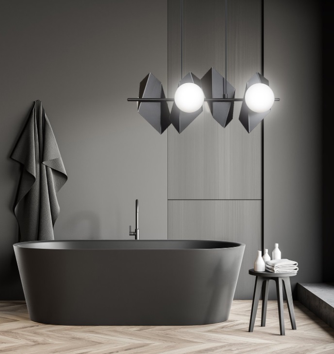Czarna lampa wisząca Drifton 4 - design