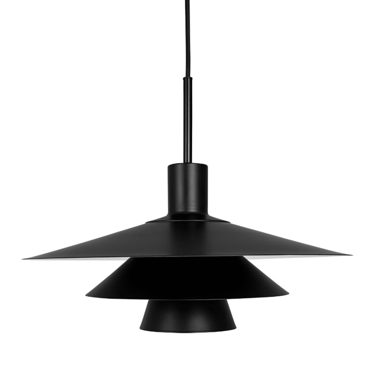 Czarna lampa wisząca Kay 40 - styl japandi