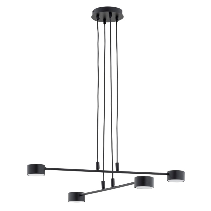 Czarna lampa wisząca Modus 4 - nowoczesna regulowana
