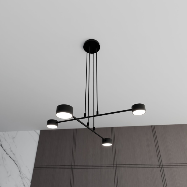 Czarna lampa wisząca Modus 4 - nowoczesna