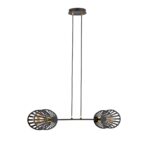 Czarna lampa wisząca Playa 2 - ażurowe klosze